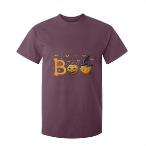 Halloween Pickleball T Shirt For Kid Boo Pickle Ball Witch Pumpkin TS09 Maroon Print Your Wear