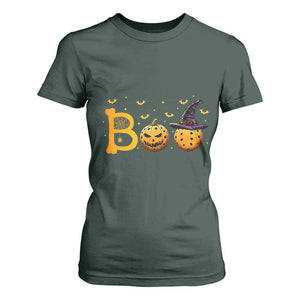 Halloween Pickleball T Shirt For Women Boo Pickle Ball Witch Pumpkin TS09 Dark Forest Green Print Your Wear