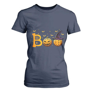 Halloween Pickleball T Shirt For Women Boo Pickle Ball Witch Pumpkin TS09 Navy Print Your Wear
