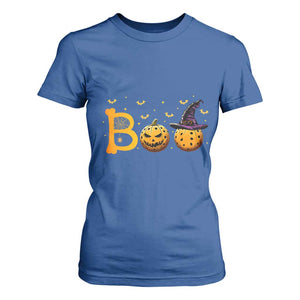 Halloween Pickleball T Shirt For Women Boo Pickle Ball Witch Pumpkin TS09 Royal Blue Print Your Wear
