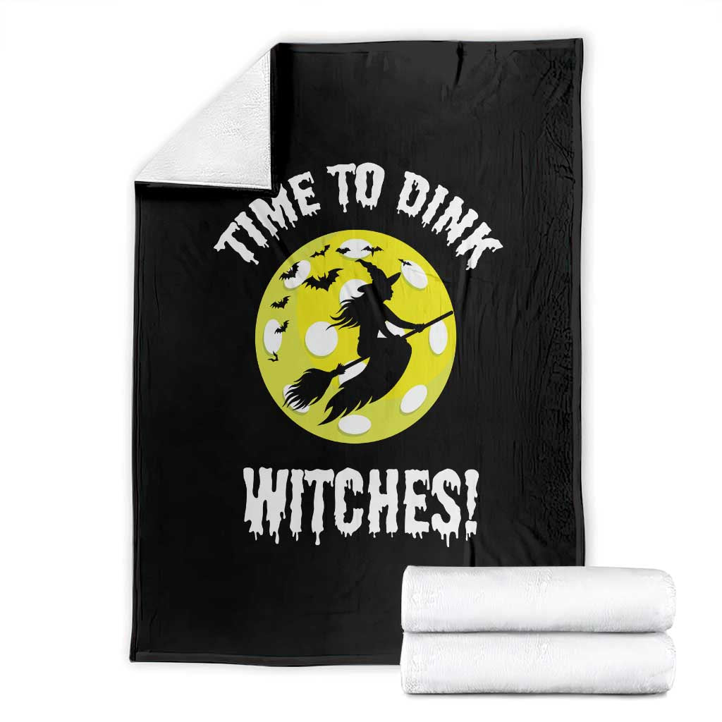 Halloween Pickleball Throw Blanket Time To Dink Witches TS09 Black Print Your Wear