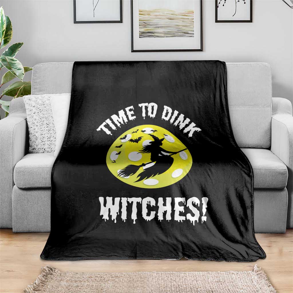 Halloween Pickleball Throw Blanket Time To Dink Witches TS09 Print Your Wear