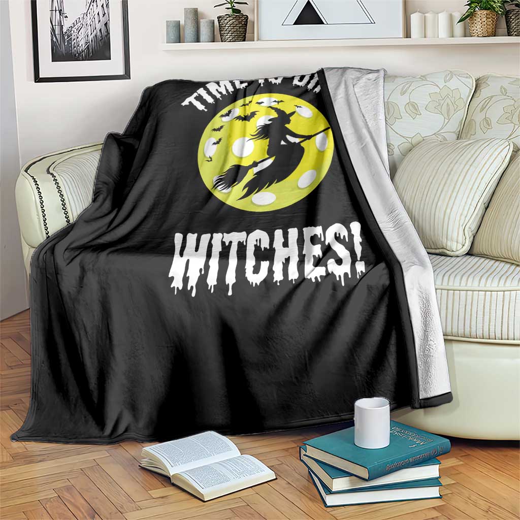 Halloween Pickleball Throw Blanket Time To Dink Witches TS09 Print Your Wear