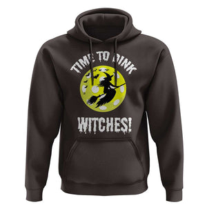 Halloween Pickleball Hoodie Time To Dink Witches TS09 Dark Chocolate Print Your Wear