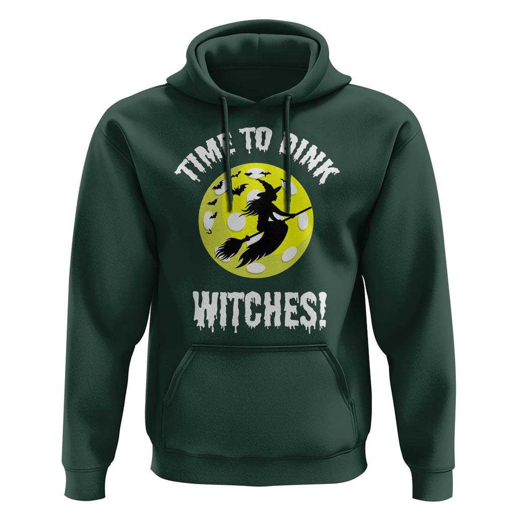 Halloween Pickleball Hoodie Time To Dink Witches TS09 Dark Forest Green Print Your Wear
