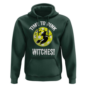 Halloween Pickleball Hoodie Time To Dink Witches TS09 Dark Forest Green Print Your Wear