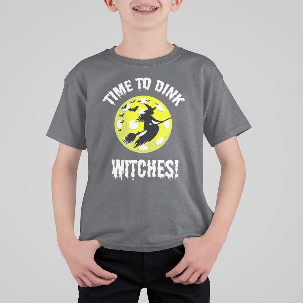 Halloween Pickleball T Shirt For Kid Time To Dink Witches TS09 Charcoal Print Your Wear