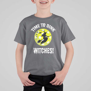 Halloween Pickleball T Shirt For Kid Time To Dink Witches TS09 Charcoal Print Your Wear