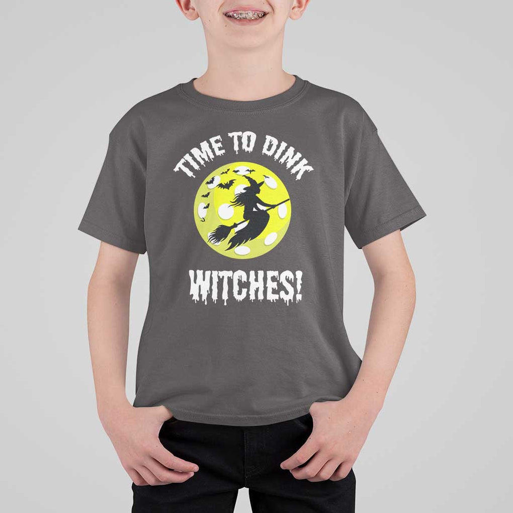 Halloween Pickleball T Shirt For Kid Time To Dink Witches TS09 Dark Chocolate Print Your Wear