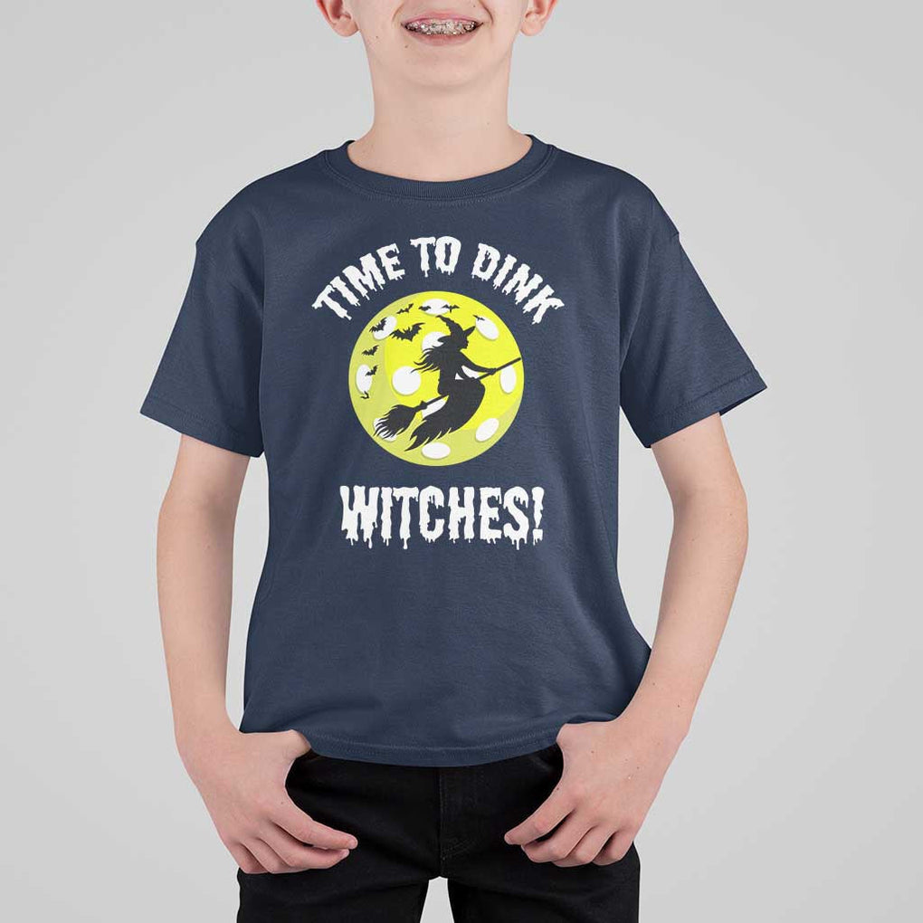 Halloween Pickleball T Shirt For Kid Time To Dink Witches TS09 Navy Print Your Wear