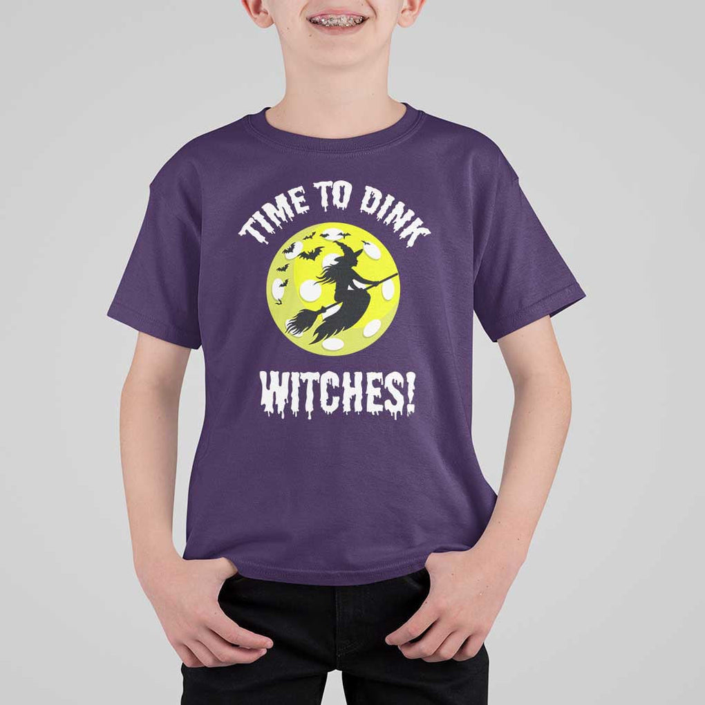 Halloween Pickleball T Shirt For Kid Time To Dink Witches TS09 Purple Print Your Wear