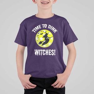 Halloween Pickleball T Shirt For Kid Time To Dink Witches TS09 Purple Print Your Wear