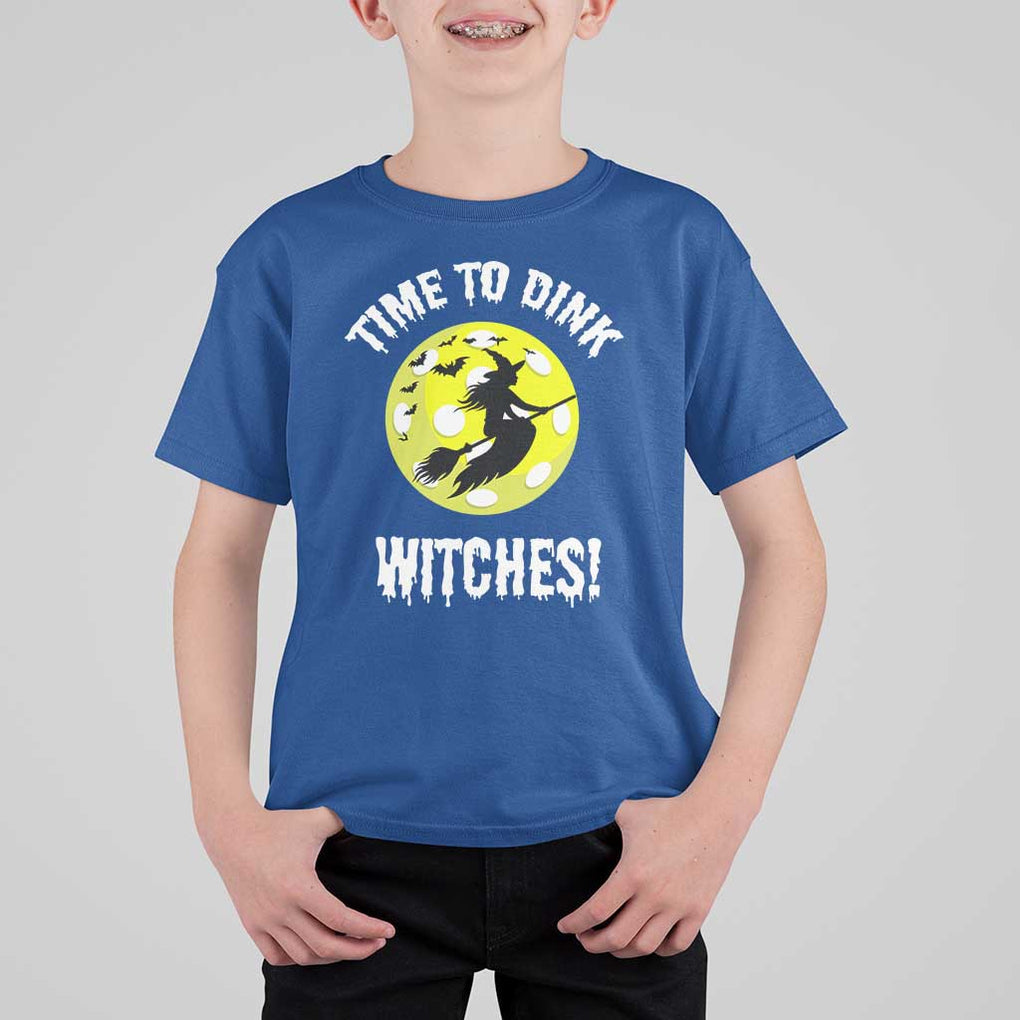 Halloween Pickleball T Shirt For Kid Time To Dink Witches TS09 Royal Blue Print Your Wear