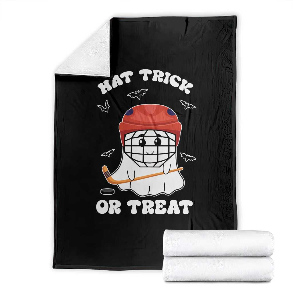 Halloween Hockey Throw Blanket Hat Trick Or Treat Ghost Player TS09 Black Print Your Wear