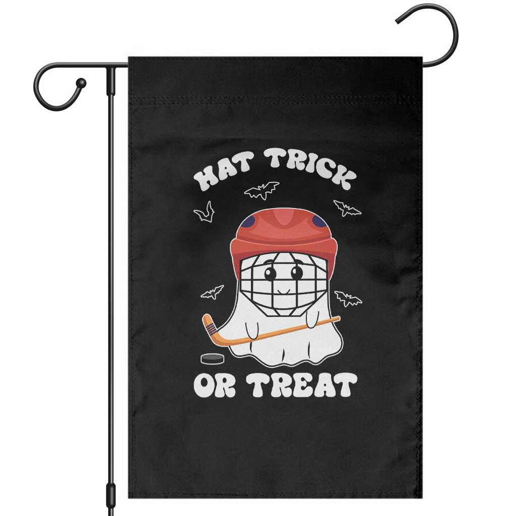 Halloween Hockey Garden Flag Hat Trick Or Treat Ghost Player TS09 Black Print Your Wear