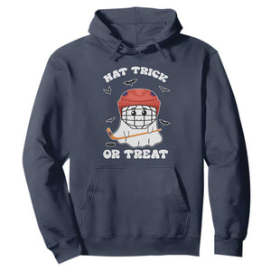 Halloween Hockey Hoodie Hat Trick Or Treat Ghost Player TS09 Navy Print Your Wear