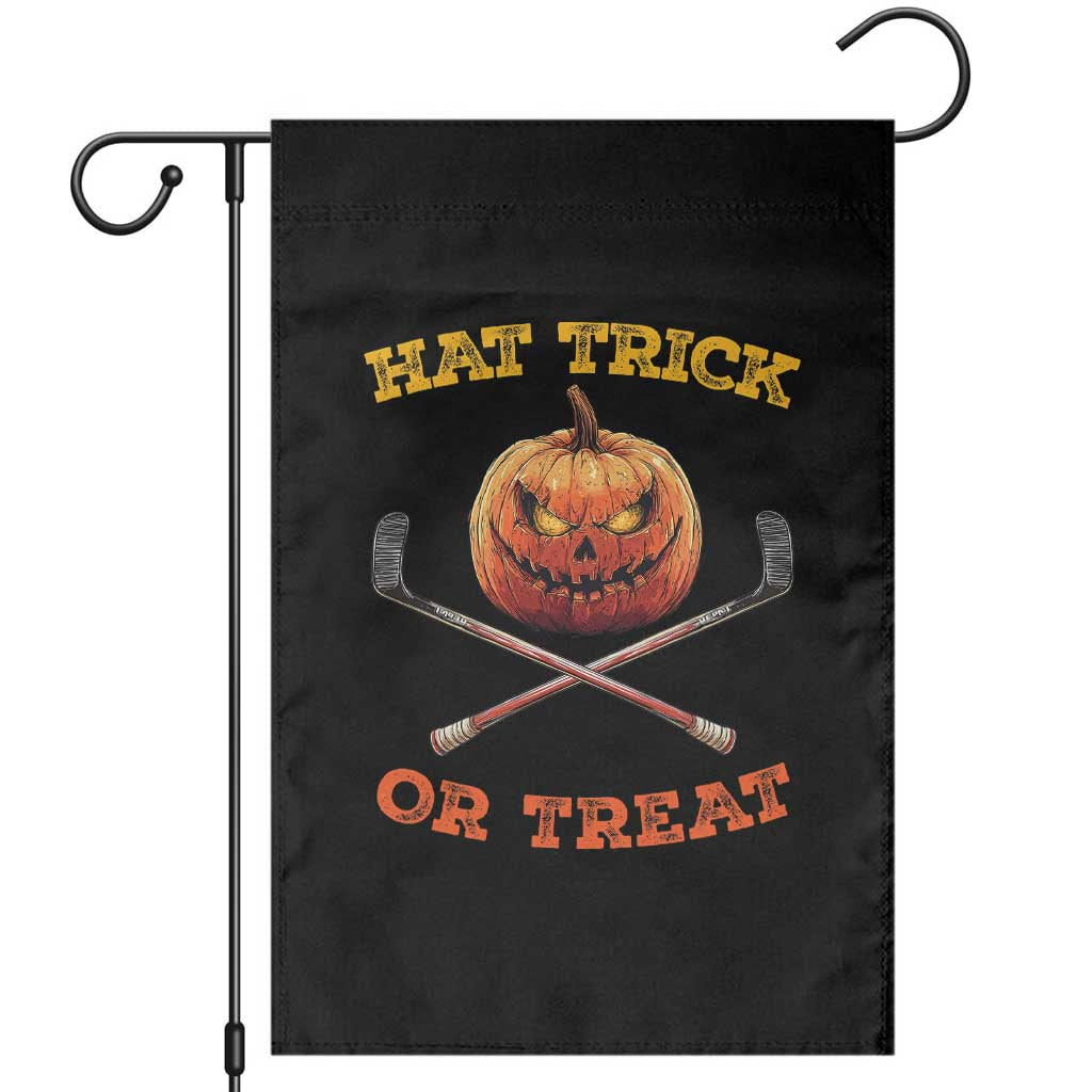 Halloween Hockey Garden Flag Hat Trick Or Treat Pumpkin Player TS09 Black Print Your Wear