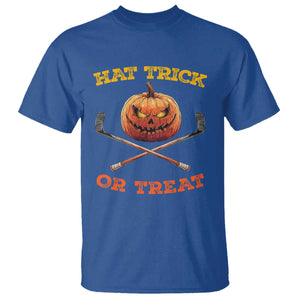 Halloween Hockey T Shirt Hat Trick Or Treat Pumpkin Player TS09 Royal Blue Print Your Wear