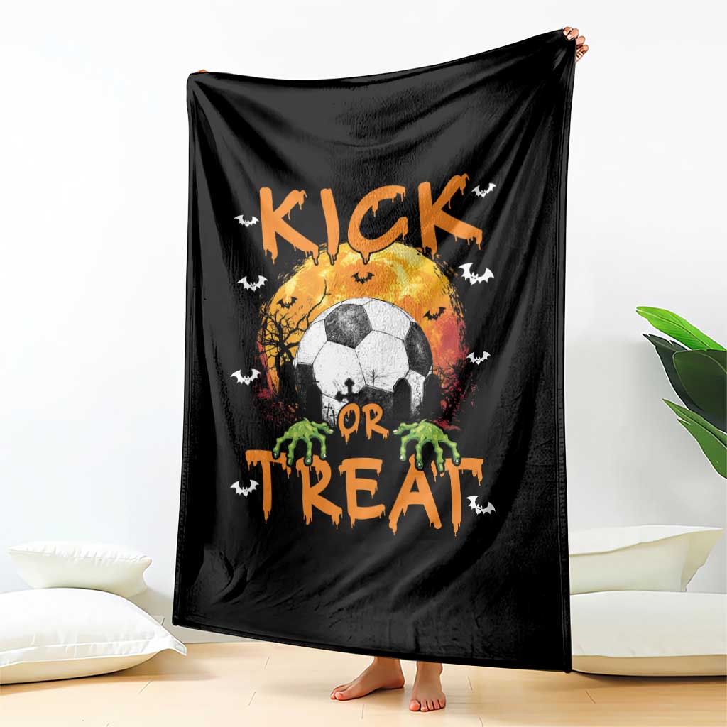 Halloween Soccer Throw Blanket Kick Or Treat Spooky Season TS09 Print Your Wear