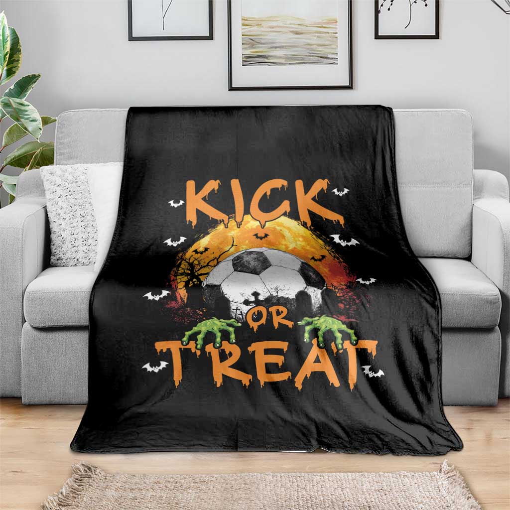 Halloween Soccer Throw Blanket Kick Or Treat Spooky Season TS09 Print Your Wear