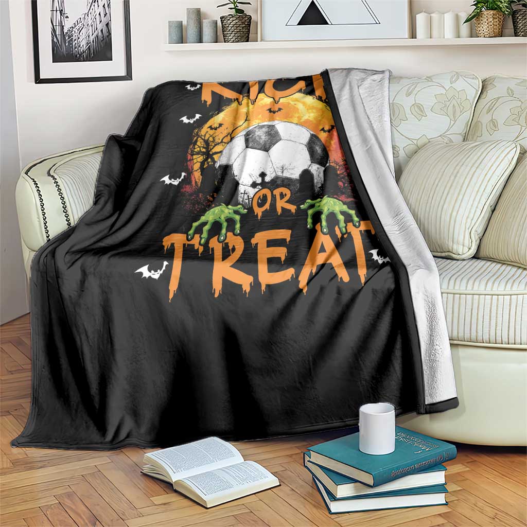 Halloween Soccer Throw Blanket Kick Or Treat Spooky Season TS09 Print Your Wear