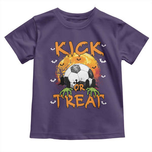 Halloween Soccer Baby Shirt Kick Or Treat Spooky Season TS09 Purple Print Your Wear