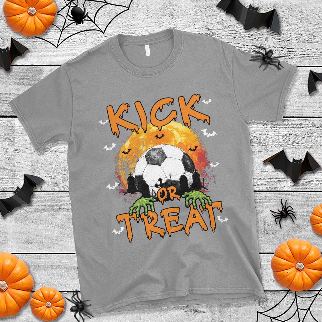 Halloween Soccer T Shirt Kick Or Treat Spooky Season TS09 Sport Gray Print Your Wear