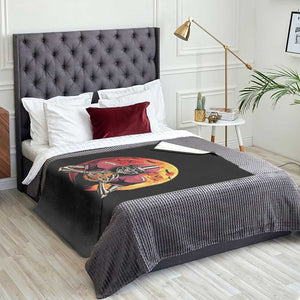 Halloween Football Throw Blanket Spooky Skeleton Player TS09 Print Your Wear