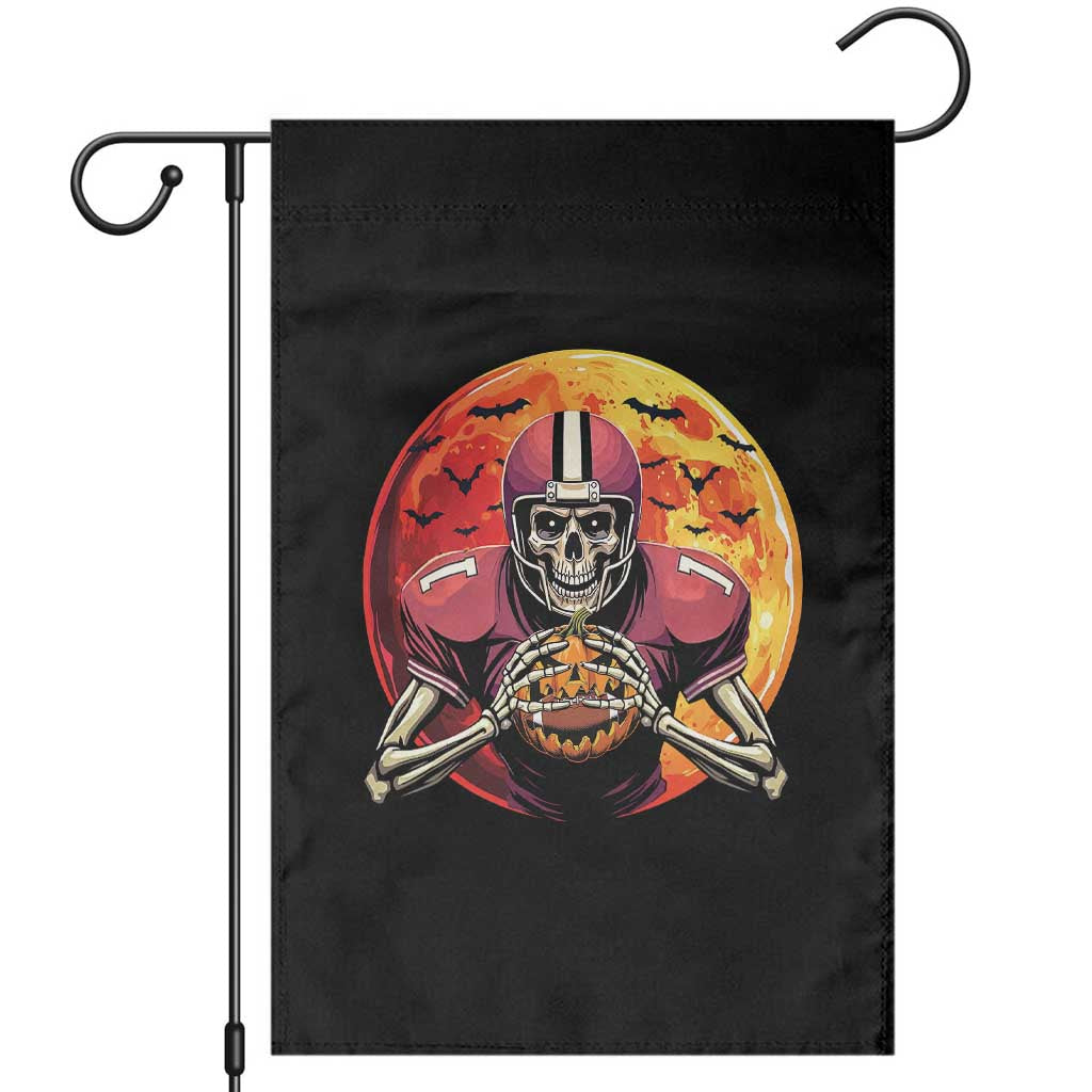 Halloween Football Garden Flag Spooky Skeleton Player TS09 Black Print Your Wear
