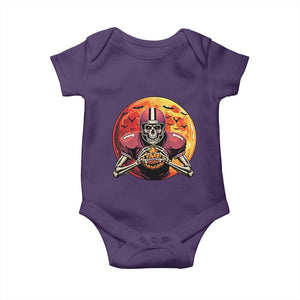 Halloween Football Baby Onesie Spooky Skeleton Player TS09 Purple Print Your Wear