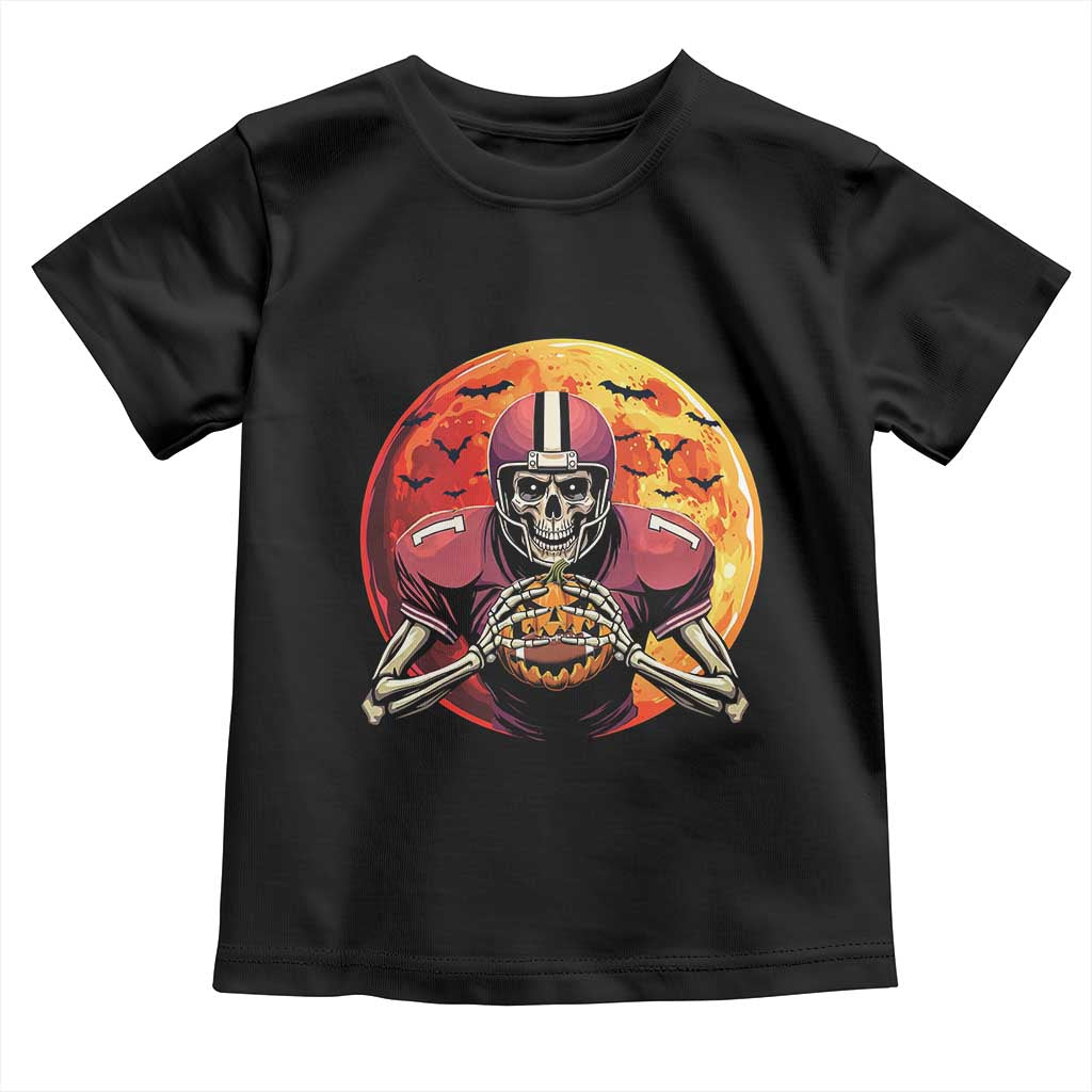 Halloween Football Baby Shirt Spooky Skeleton Player TS09 Black Print Your Wear