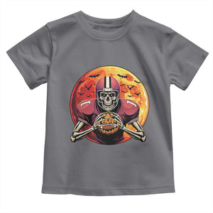 Halloween Football Baby Shirt Spooky Skeleton Player TS09 Charcoal Print Your Wear