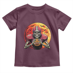 Halloween Football Baby Shirt Spooky Skeleton Player TS09 Maroon Print Your Wear