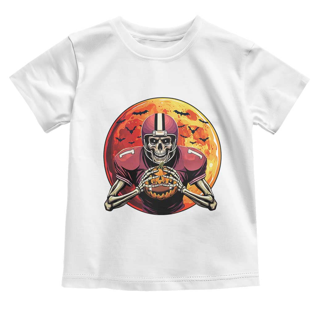 Halloween Football Baby Shirt Spooky Skeleton Player TS09 White Print Your Wear