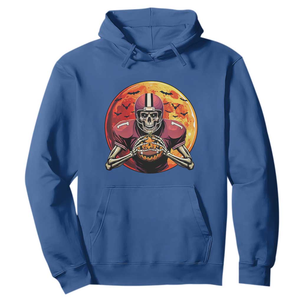 Halloween Football Hoodie Spooky Skeleton Player TS09 Royal Blue Print Your Wear