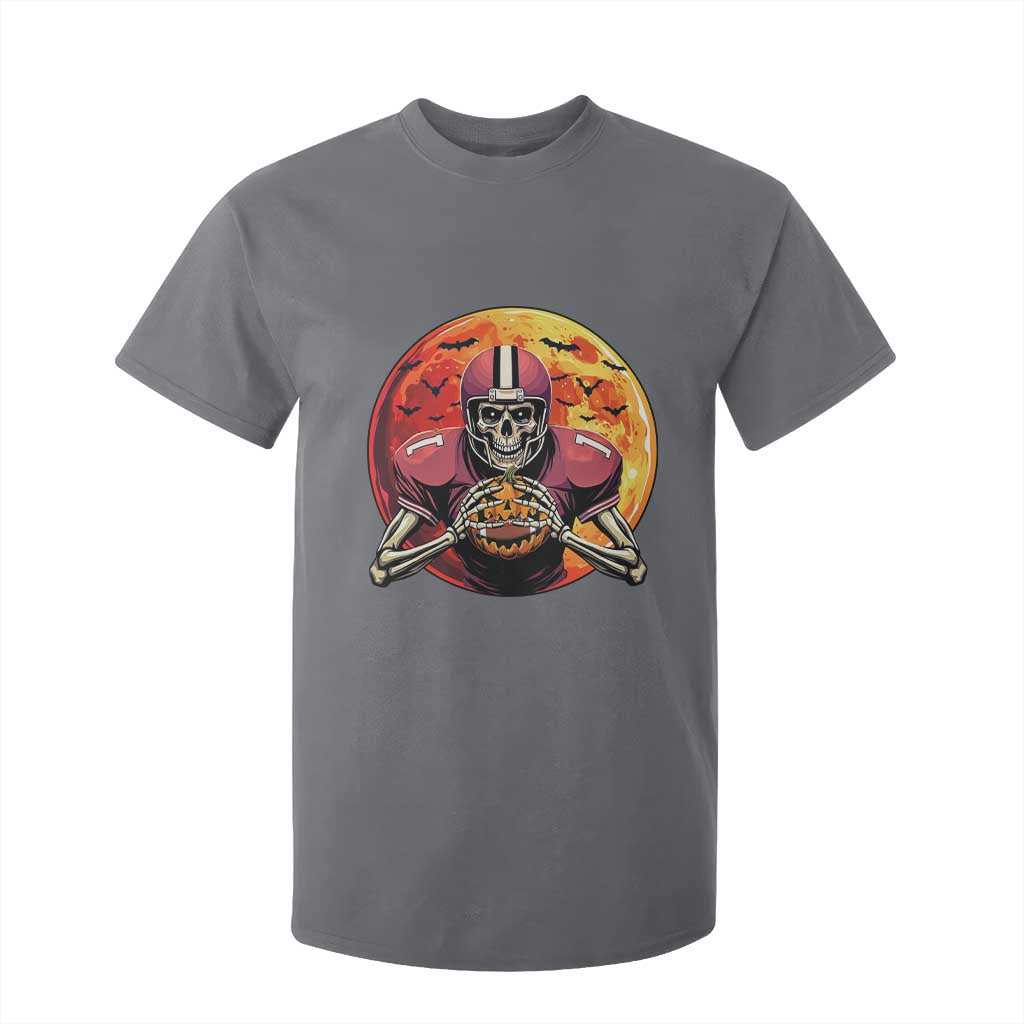 Halloween Football T Shirt For Kid Spooky Skeleton Player TS09 Charcoal Print Your Wear