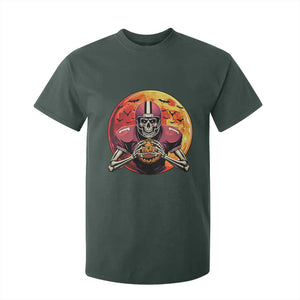 Halloween Football T Shirt For Kid Spooky Skeleton Player TS09 Dark Forest Green Print Your Wear