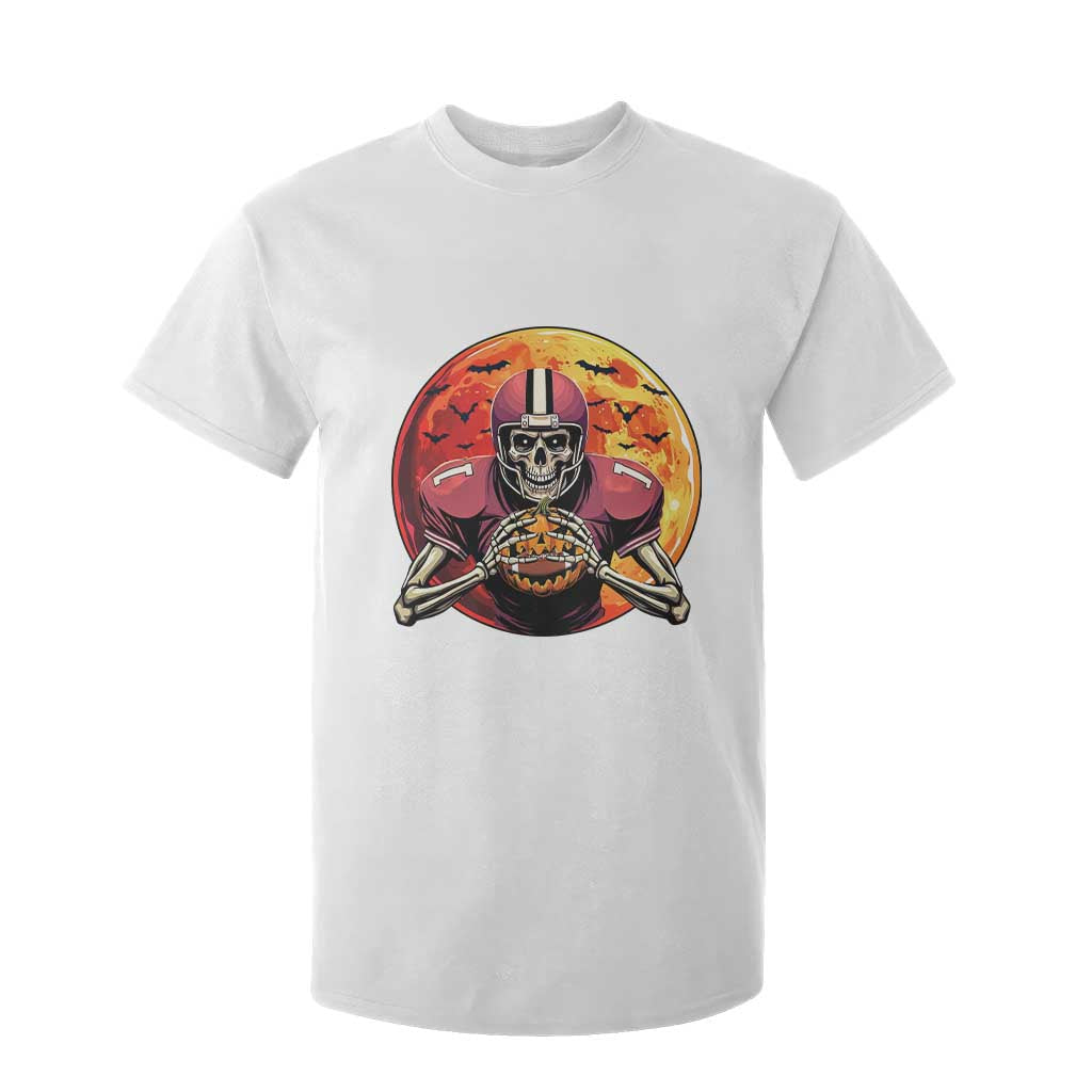 Halloween Football T Shirt For Kid Spooky Skeleton Player TS09 White Print Your Wear