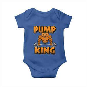 Funny Halloween Gymer Baby Onesie Pump King Gym Workout Pumpkin TS09 Royal Blue Print Your Wear
