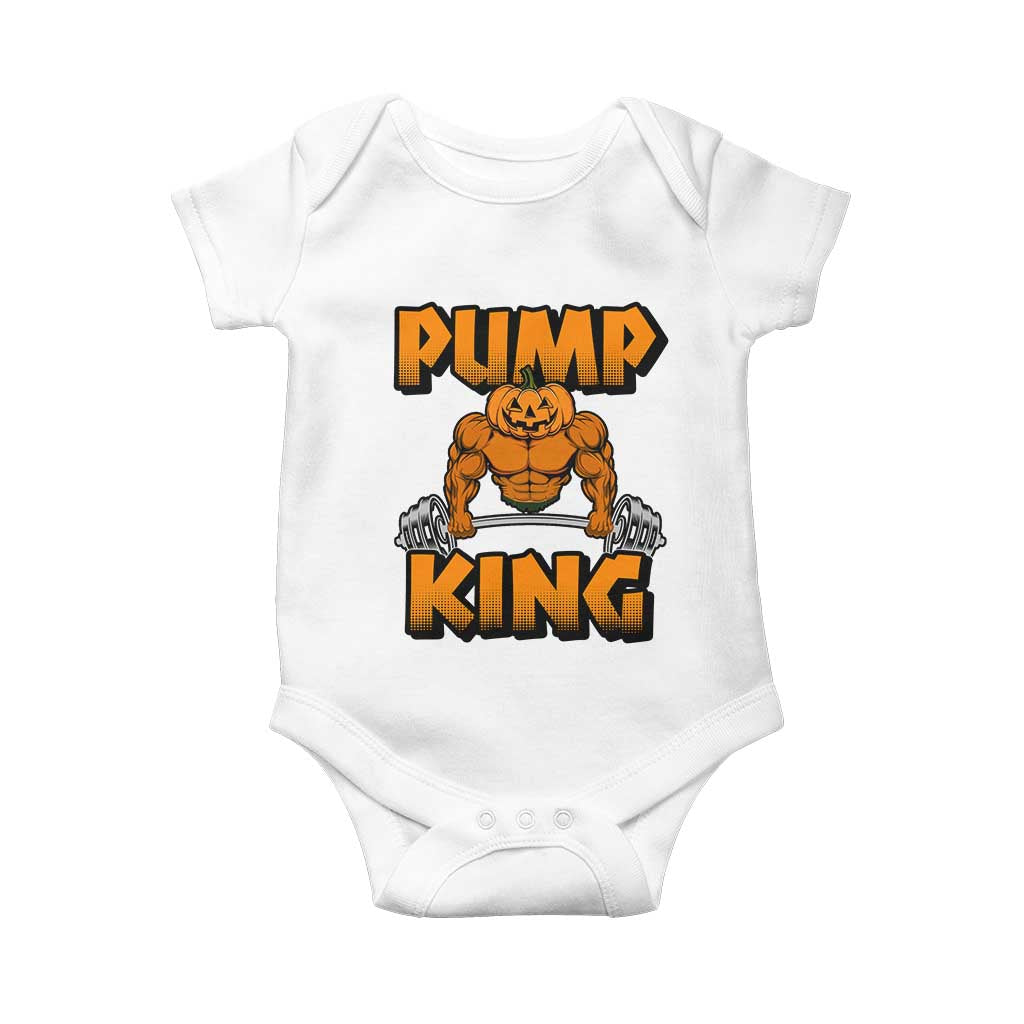 Funny Halloween Gymer Baby Onesie Pump King Gym Workout Pumpkin TS09 White Print Your Wear