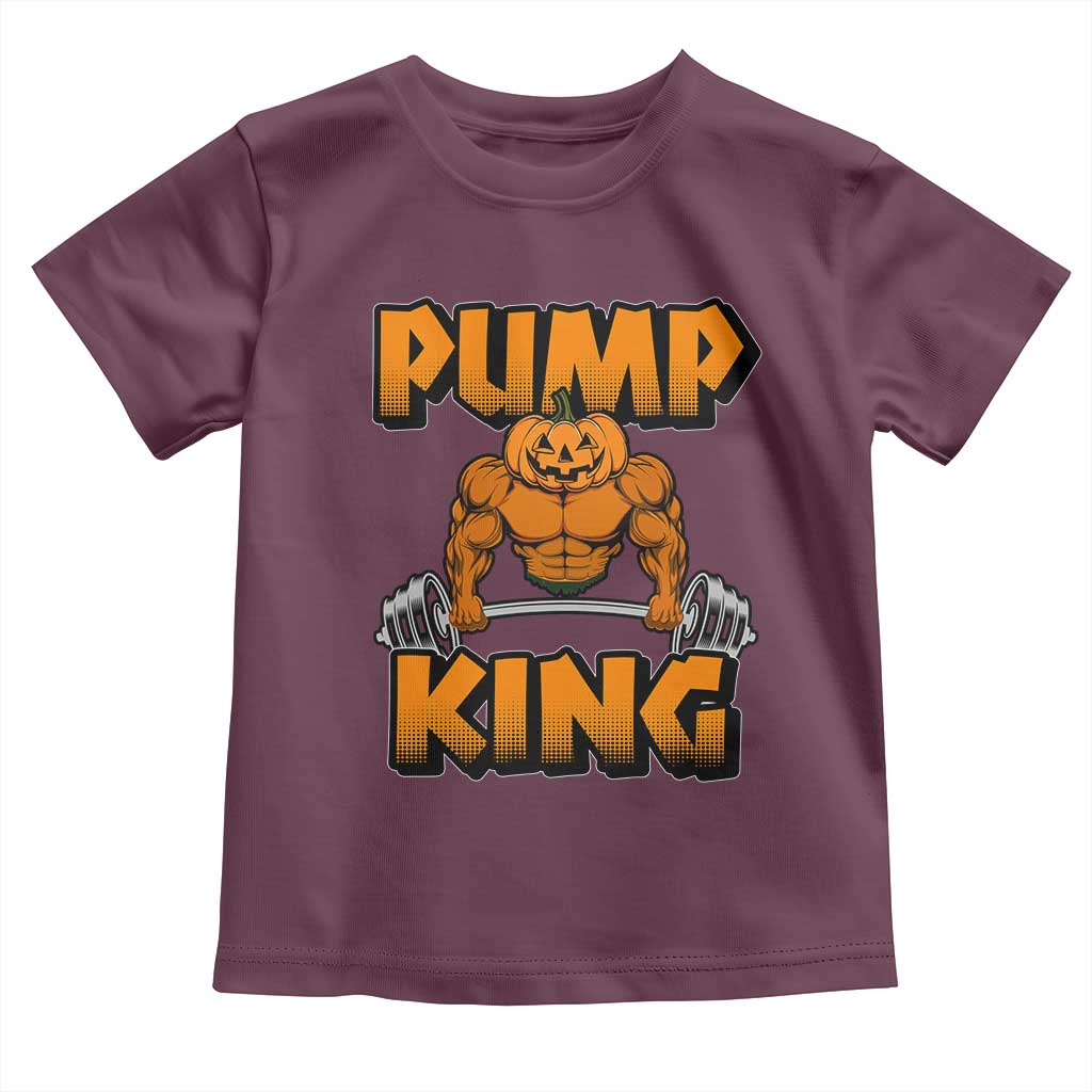 Funny Halloween Gymer Baby Shirt Pump King Gym Workout Pumpkin TS09 Maroon Print Your Wear