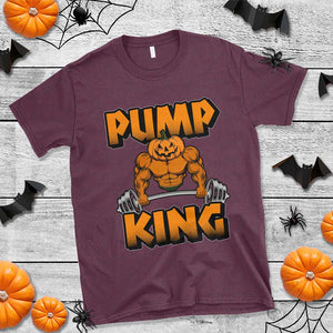 Funny Halloween Gymer T Shirt Pump King Gym Workout Pumpkin TS09 Maroon Print Your Wear