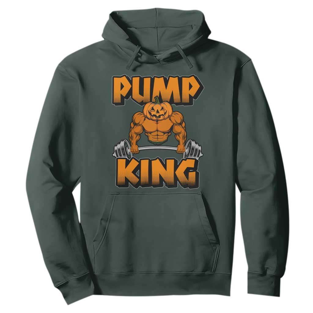 Funny Halloween Gymer Hoodie Pump King Gym Workout Pumpkin TS09 Dark Forest Green Print Your Wear