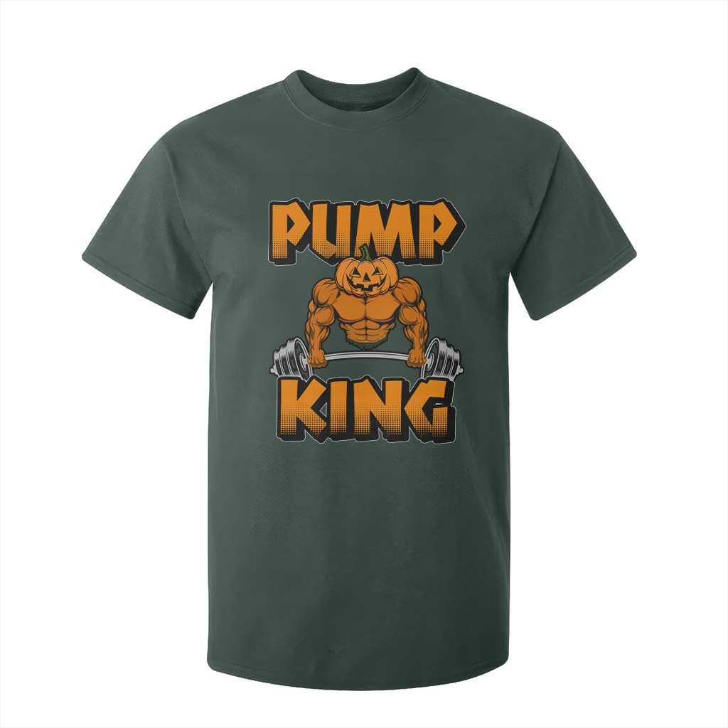 Funny Halloween Gymer T Shirt For Kid Pump King Gym Workout Pumpkin TS09 Dark Forest Green Print Your Wear