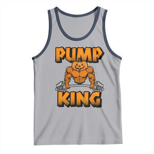 Funny Halloween Gymer Tank Top Pump King Gym Workout Pumpkin TS09 Athletic Heather Navy Print Your Wear