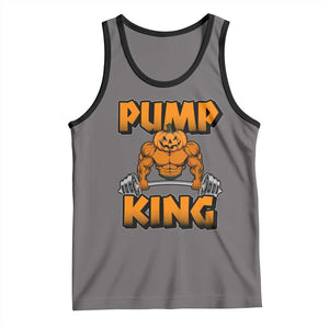Funny Halloween Gymer Tank Top Pump King Gym Workout Pumpkin TS09 Deep Heather Black Print Your Wear