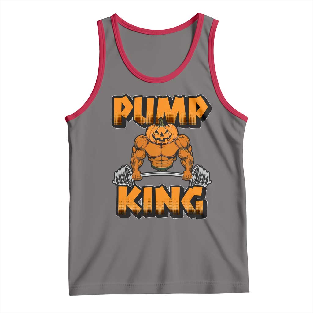 Funny Halloween Gymer Tank Top Pump King Gym Workout Pumpkin TS09 Deep Heather Red Print Your Wear