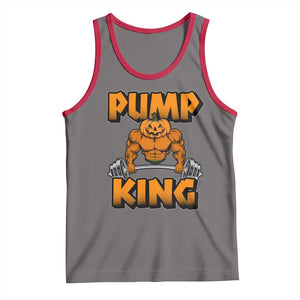 Funny Halloween Gymer Tank Top Pump King Gym Workout Pumpkin TS09 Deep Heather Red Print Your Wear