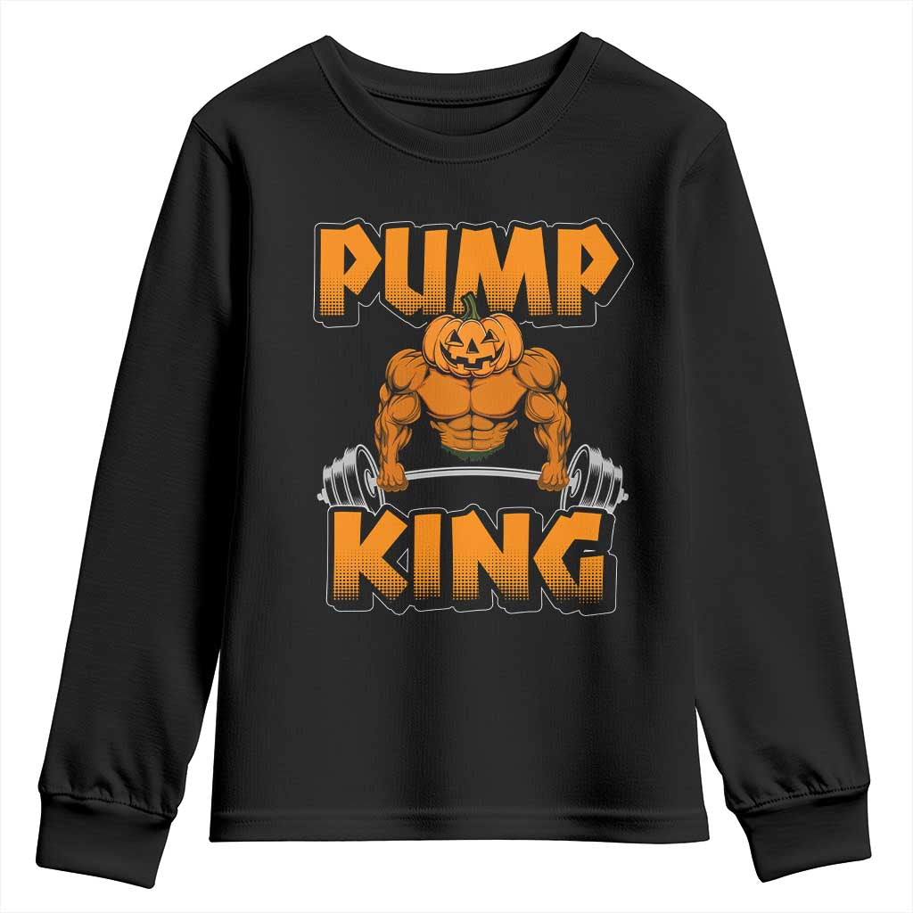 Funny Halloween Gymer Youth Sweatshirt Pump King Gym Workout Pumpkin TS09 Black Print Your Wear