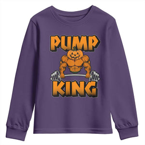 Funny Halloween Gymer Youth Sweatshirt Pump King Gym Workout Pumpkin TS09 Purple Print Your Wear